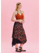 Floral Print Skirt with Elastic Waist and Tie Detail 4523